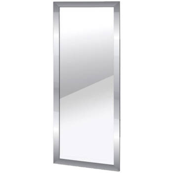 Wandspiegel rechthoekig met metalen frame zilver 30 x 60 cm - Spiegels
