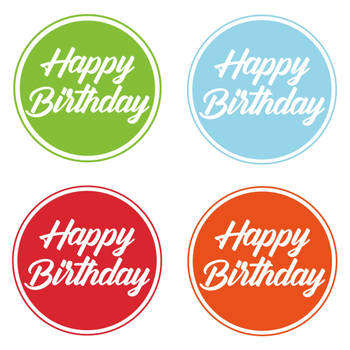 40x stuks gekleurde Happy Birthday thema bierviltjes/onderzetters - Bierfiltjes