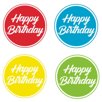 40x stuks gekleurde Happy Birthday thema bierviltjes/onderzetters - Bierfiltjes