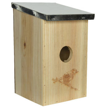 Vurenhouten/houten vogelhuisjes naturel 21 cm - Vogelhuisjes