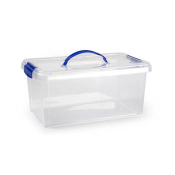 Opslagbak/organizer met deksel 10 liter transparant - Opbergbox