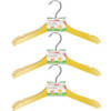 Gele kinder kleerhangers van hout 12x stuks - Kledinghangers