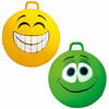 2x stuks speelgoed Skippyballen met funny faces gezicht geel en groen 65 cm - Skippyballen