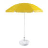 Gele strand/tuin basic parasol van nylon 200 cm + parasolvoet wit - Parasols