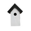 Houten vogelhuisje/nestkastje 22 cm - zwart/wit DHZ schilderen pakket - Vogelhuisjes