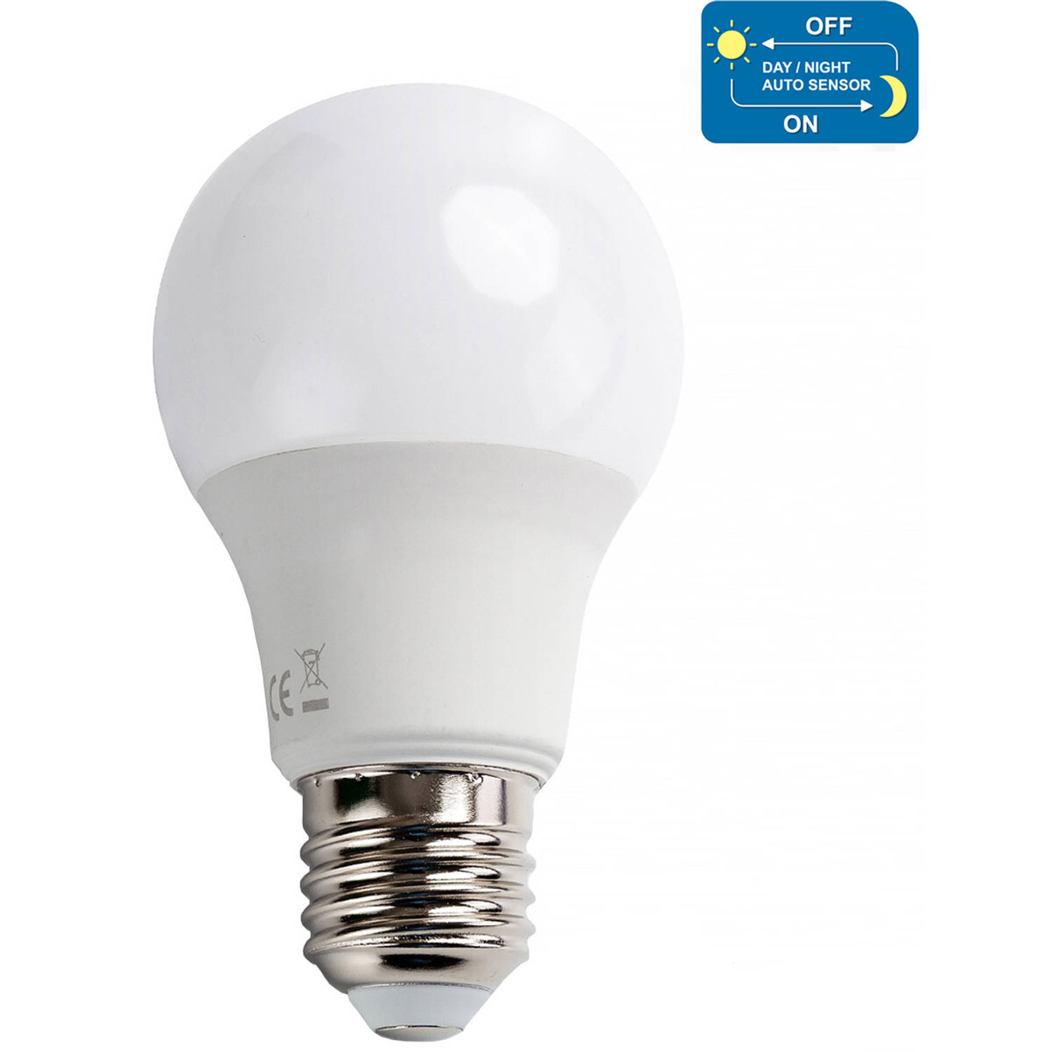 schors gracht Afleiding LED Lamp - Dag en Nacht Sensor - Aigi Lido - A60 - E27 Fitting - 8W -  Helder/Koud Wit 6500K - Wit | Blokker