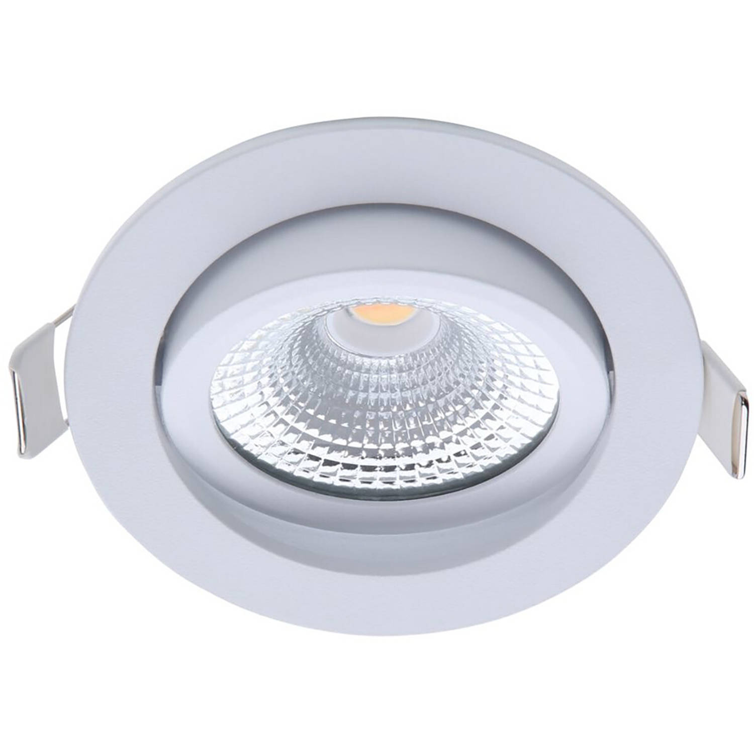 Peregrination Smerig teller EcoDim - LED Spot - Inbouwspot - ED-10028 - 5W - Waterdicht IP54 - Dimbaar  - Warm Wit 2700K - Mat Wit - Aluminium - Rond | Blokker