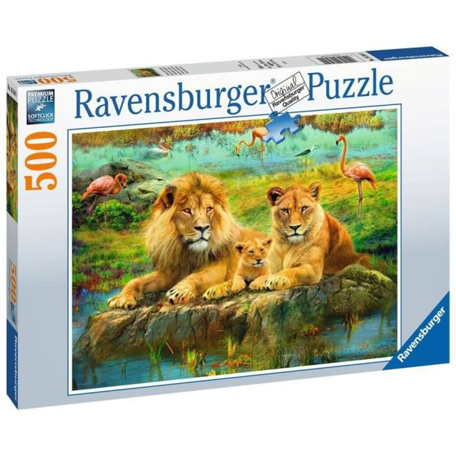 Ravensburger puzzel 500 stukjes Leeuwen in de savanne