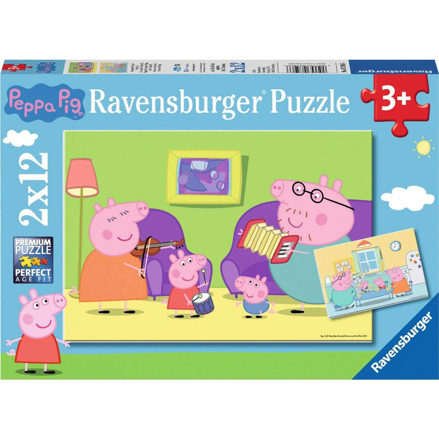 Ravensburger puzzel 2x12 stukjes peppa big thuis