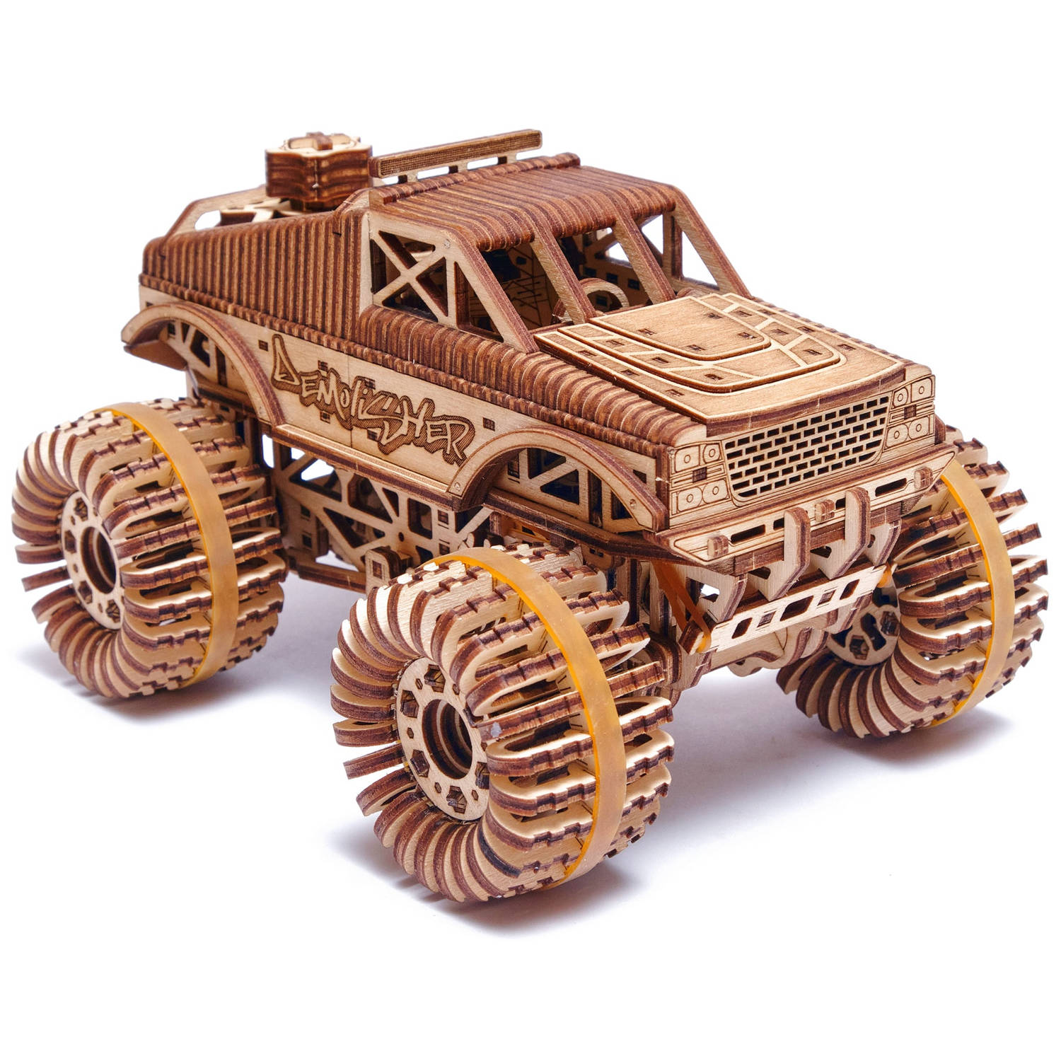 WoodTrick – Modelbouw 3D houten puzzel – ‘Monster truck' (WDTK015) – 556 stuks - Geen lijm noch verf nodig!