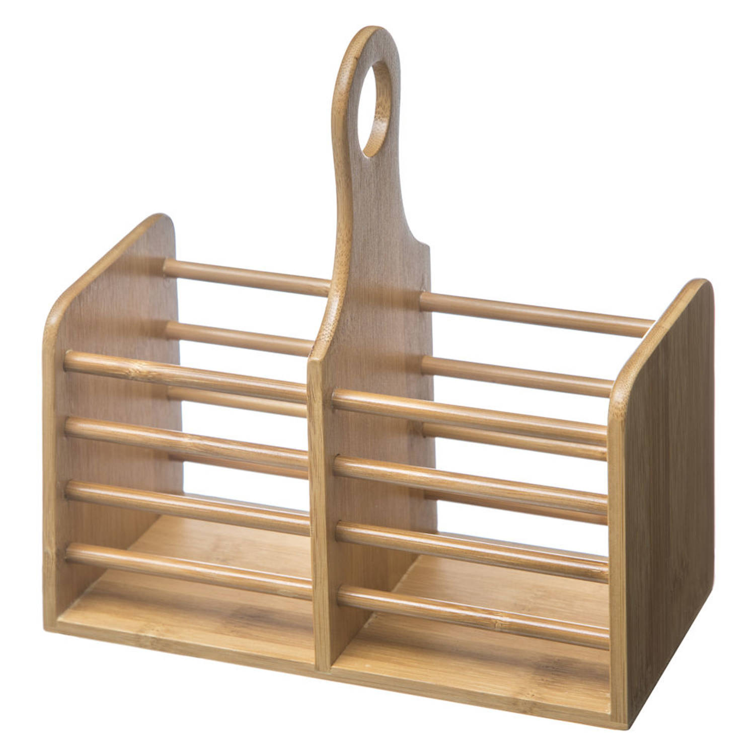 Decopatent® Bestek Organizer - Bamboe hout - 2 grote vakken - Keuken