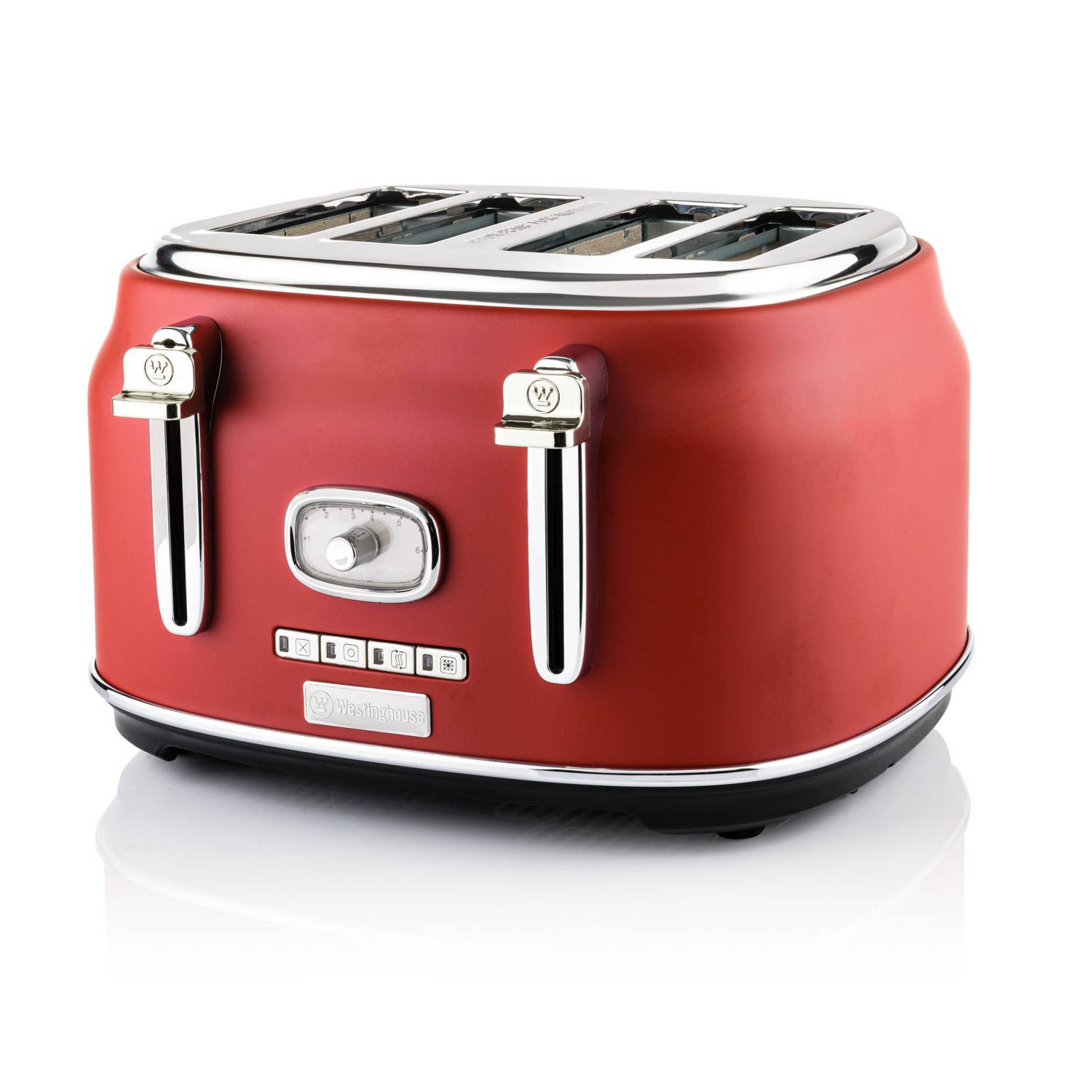 Westinghouse Retro Broodrooster 4 Slice Toaster Rood