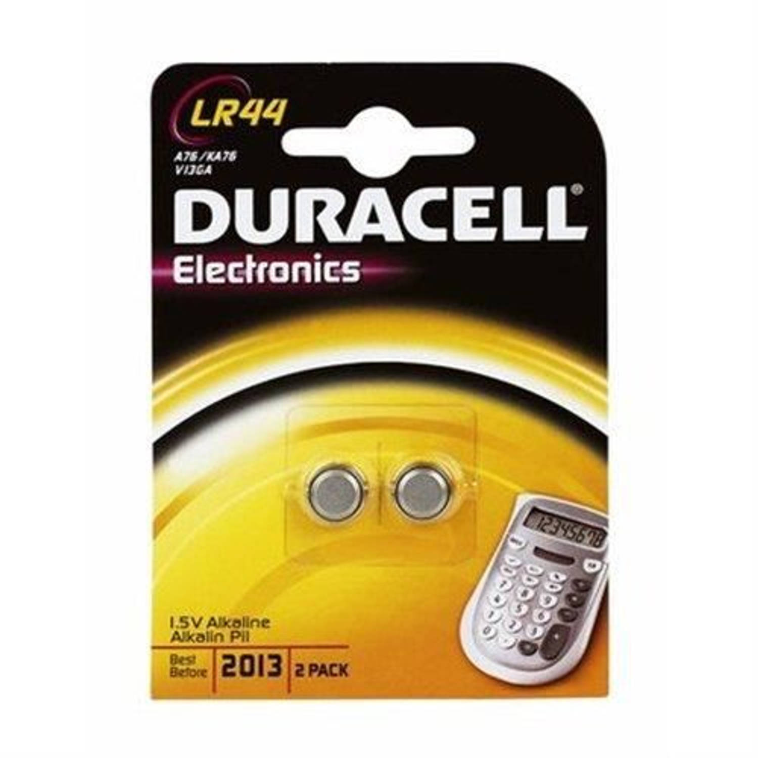 Batterij Duracell knoopcel LR44 alkaline