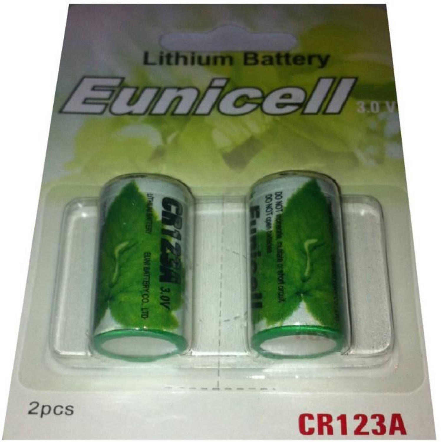 Eunicell - 2 batterijen CR123 CR123A LIT | Blokker