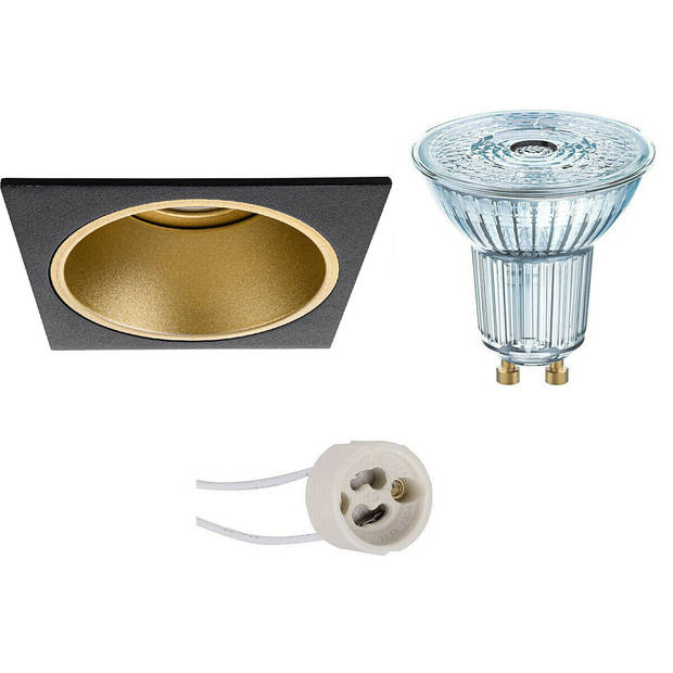 LED Spot Set - LEDVANCE Parathom PAR16 930 36D - Pragmi Minko Pro - GU10 Fitting - Dimbaar - Inbouw Vierkant - Mat