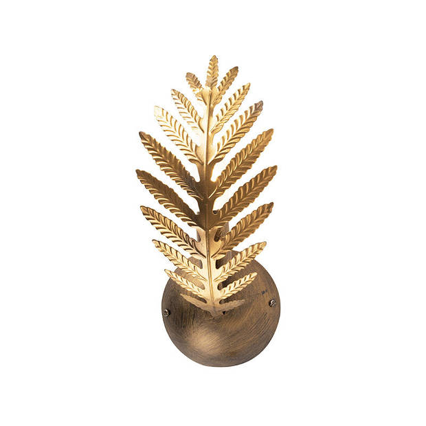 Ylumen Wandlamp Palm 1 blad H 32 cm goud bruin