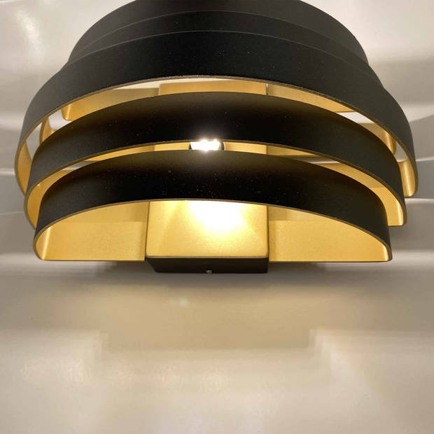 Highlight Wandlamp Scudo B 20 cm zwart goud