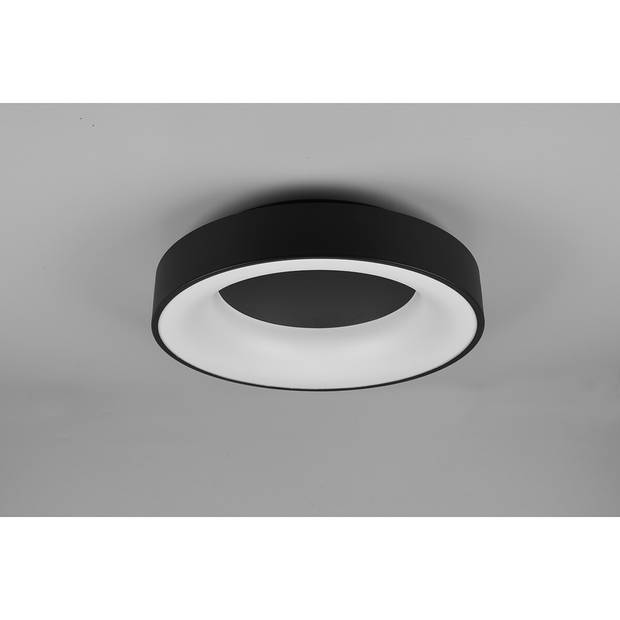LED Plafondlamp - Plafondverlichting - Trion Gurano - 27W - Warm Wit 3000K - Dimbaar - Rond - Mat Zwart - Aluminium