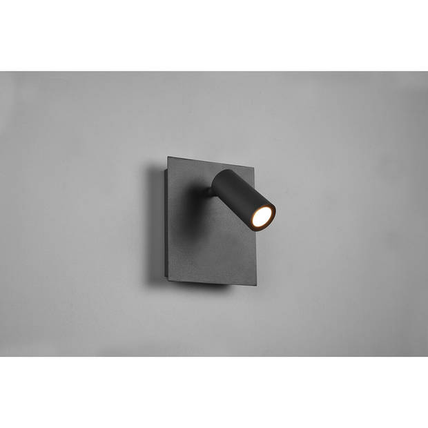 LED Tuinverlichting - Wandlamp Buitenlamp - Trion Sonei - 3W - Warm Wit 3000K - 1-lichts - Vierkant - Mat Antraciet -
