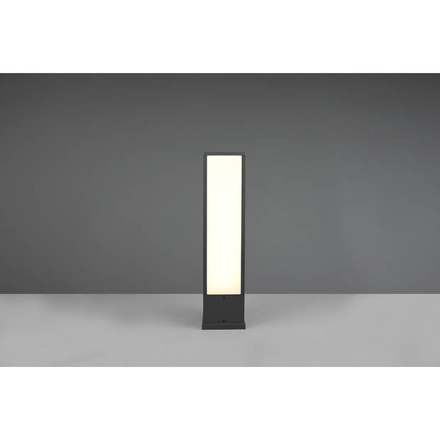 LED Tuinverlichting - Staande Buitenlamp - Trion Ficco - 15W - Warm Wit 3000K - Rechthoek - Mat Antraciet - Aluminium