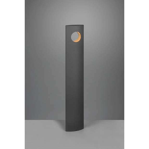 LED Tuinverlichting - Staande Buitenlamp - Trion Katio XL - 5W - Warm Wit 3000K - Rond - Mat Antraciet - Aluminium