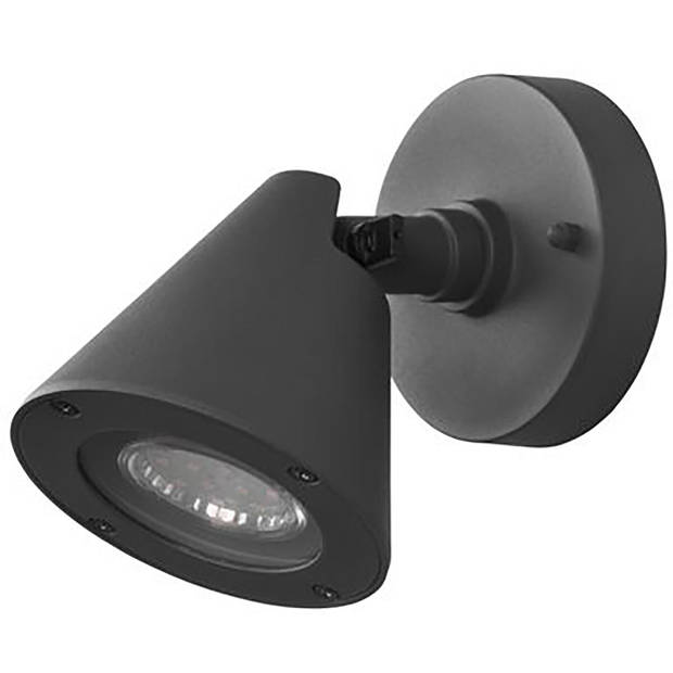LED Tuinverlichting - Wandlamp Buitenlamp - Trion Kavani - GU10 Fitting - Rond - Mat Antraciet - Aluminium