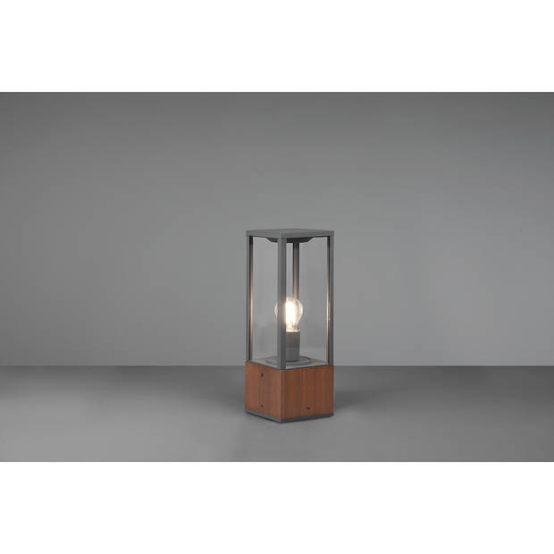 LED Tuinverlichting - Staande Buitenlamp - Trion Garinola - E27 Fitting - Rechthoek - Houtkleur - Natuur Hout