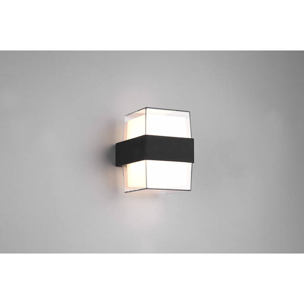 LED Tuinverlichting - Wandlamp Buitenlamp - Trion Mollo Up and Down - 4W - Warm Wit 3000K - 1-lichts - Rond - Mat