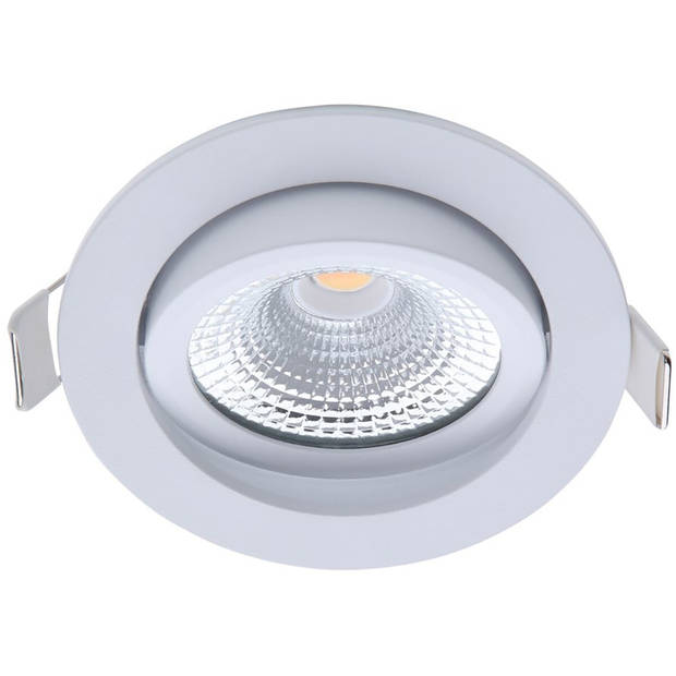 EcoDim - LED Spot - Inbouwspot - ED-10028 - 5W - Waterdicht IP54 - Dimbaar - Warm Wit 2700K - Mat Wit - Aluminium - Rond