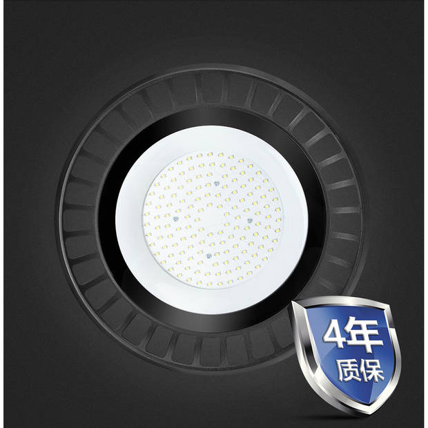 LED UFO High Bay 150W - Aigi Retri - Magazijnverlichting - Waterdicht IP65 - Natuurlijk Wit 4000K - Aluminium