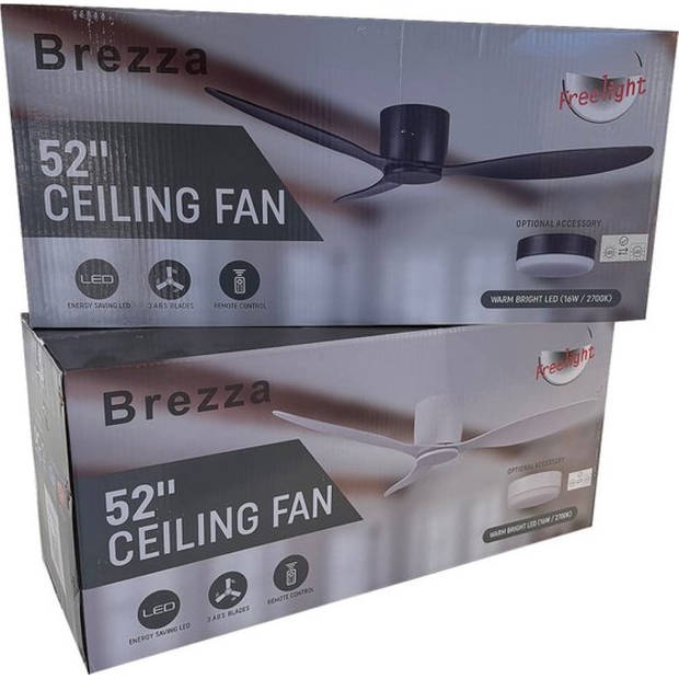 Freelight Plafondventilator Brezza Ø 132 cm met verlichting zwart