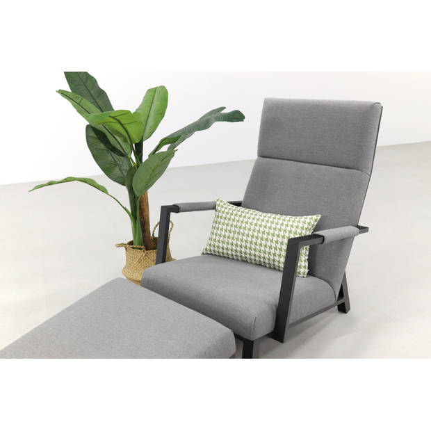 VDG Costa relaxstoel + Hocker - sunbrella - Light grey