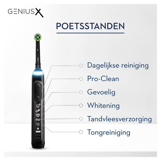Oral-B elektrische tandenborstel Genius X zwart incl. reisetui - 6 poetsstanden