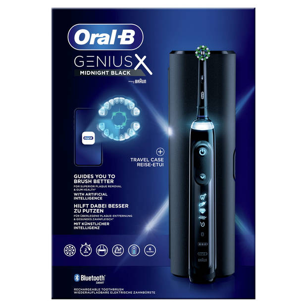 Oral-B elektrische tandenborstel Genius X zwart incl. reisetui - 6 poetsstanden