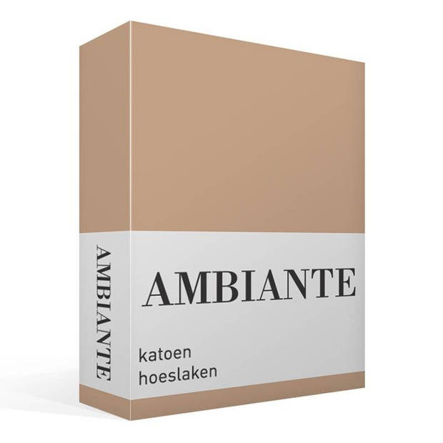 Ambiante Hoeslaken Katoen Khaki-1-persoons (90x200 cm)