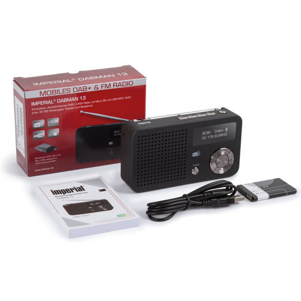 imperial DABMAN 13 draagbare DAB+ en FM-radio met MP3 - zwart