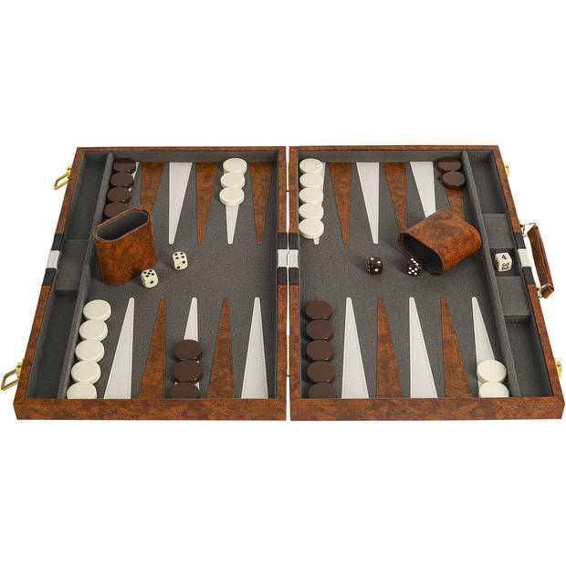 Buffalo backgammon Piping bruin 46 x 28 cm