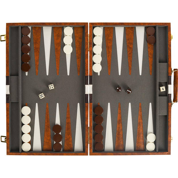 Buffalo backgammon Piping bruin 46 x 28 cm