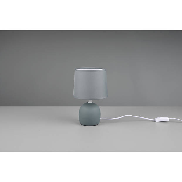 LED Tafellamp - Tafelverlichting - Trion Zikkom - E14 Fitting - Rond - Mat Groen - Keramiek