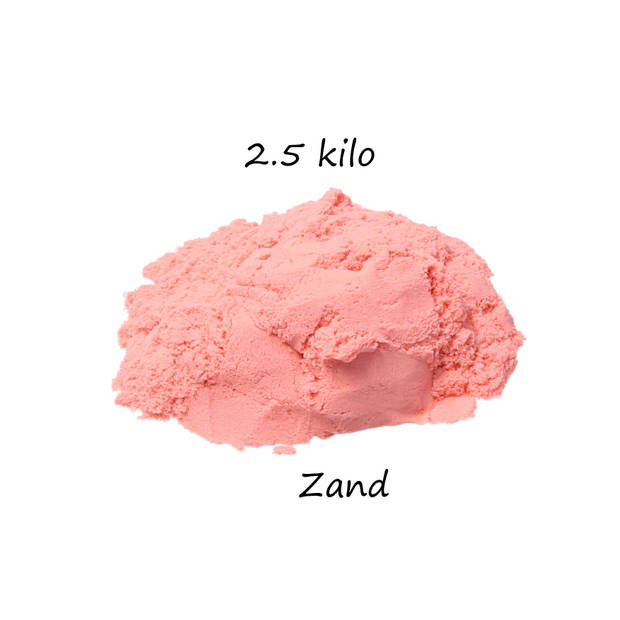 Banzaa Moving Sand Speelzand Roze 2.5 KG Modelleer Zand in Bak + Mal Poes