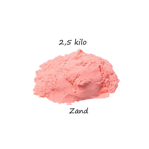 Banzaa Moving Sand Speelzand Roze 2.5 KG Modelleer Zand in Bak + Mal Paard
