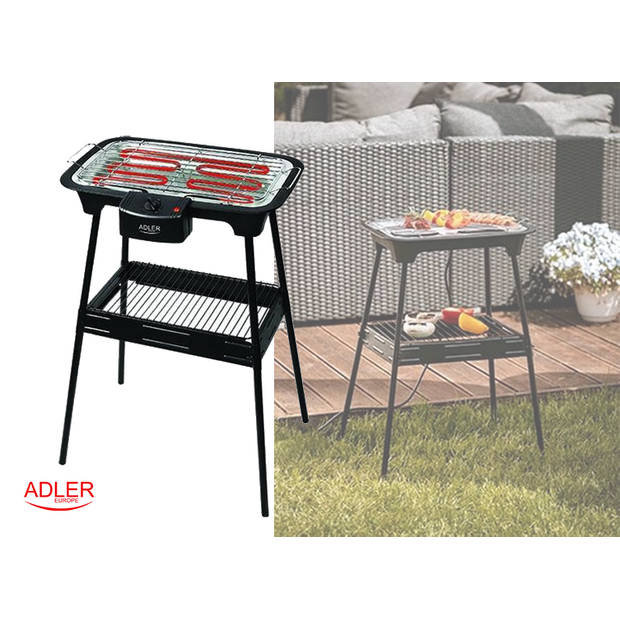 Adler AD 6602 - Elektrische Barbecue - 2000 Watt - Zwart