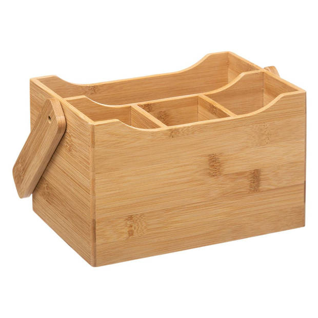 Decopatent® Bestek Organizer - Bamboe hout - 4 vakken - Keuken