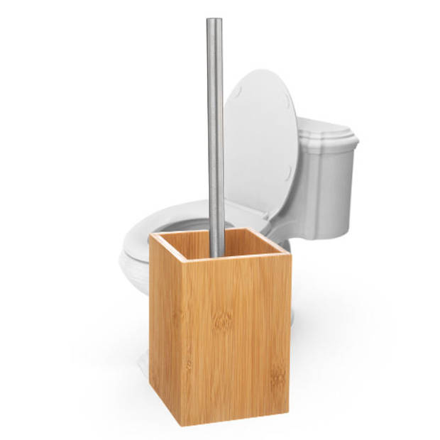 Decopatent® Toiletborstel met houder - Bamboe Hout - WC borstel met