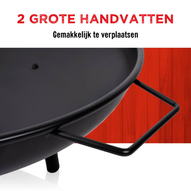 BBQ Collection Vuurschaal 60 x 29cm - Vuurkorf voor Buiten - Staal - Zwart