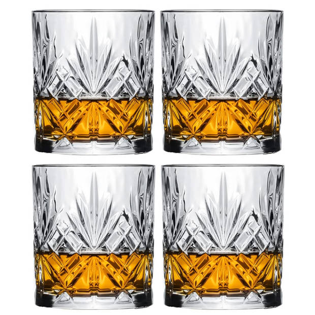 Cookinglife Whiskey Glazen / Cocktailglazen / Waterglazen Moy - 340 ml - 4 stuks