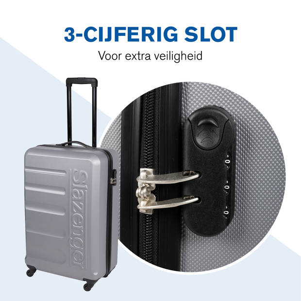 Slazenger Kofferset 3 Delig - Kofferset met Handbagage Trolley, Grote Koffer en Ruimbagage Koffer - Hardcase Koffer Set