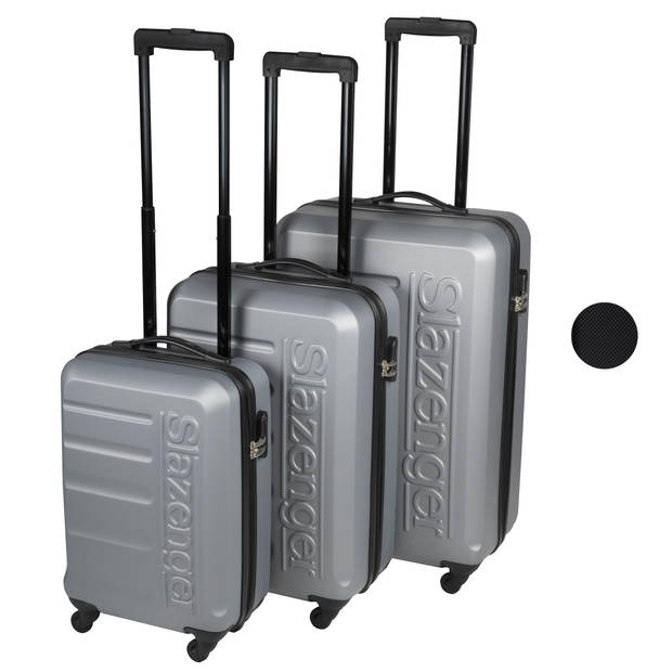 Slazenger Kofferset 3 Delig - Kofferset met Handbagage Trolley, Grote Koffer en Ruimbagage Koffer - Hardcase Koffer Set