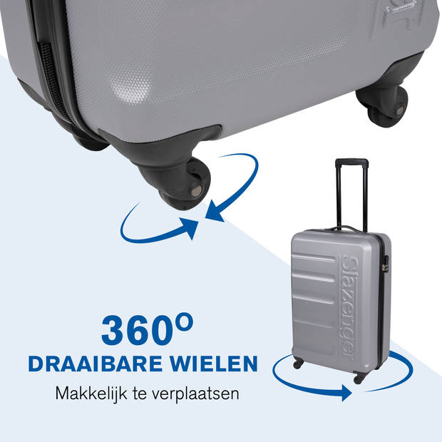 Slazenger Kofferset 3 Delig - Kofferset met Handbagage Trolley, Grote Koffer en Ruimbagage Koffer - Hardcase Koffer Set