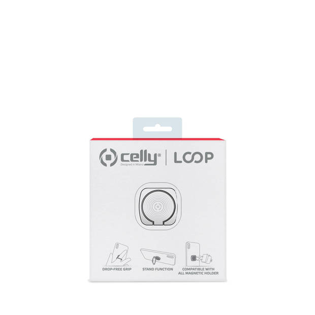 Celly telefoonhouder Loop universeel 25 mm aluminium zilver